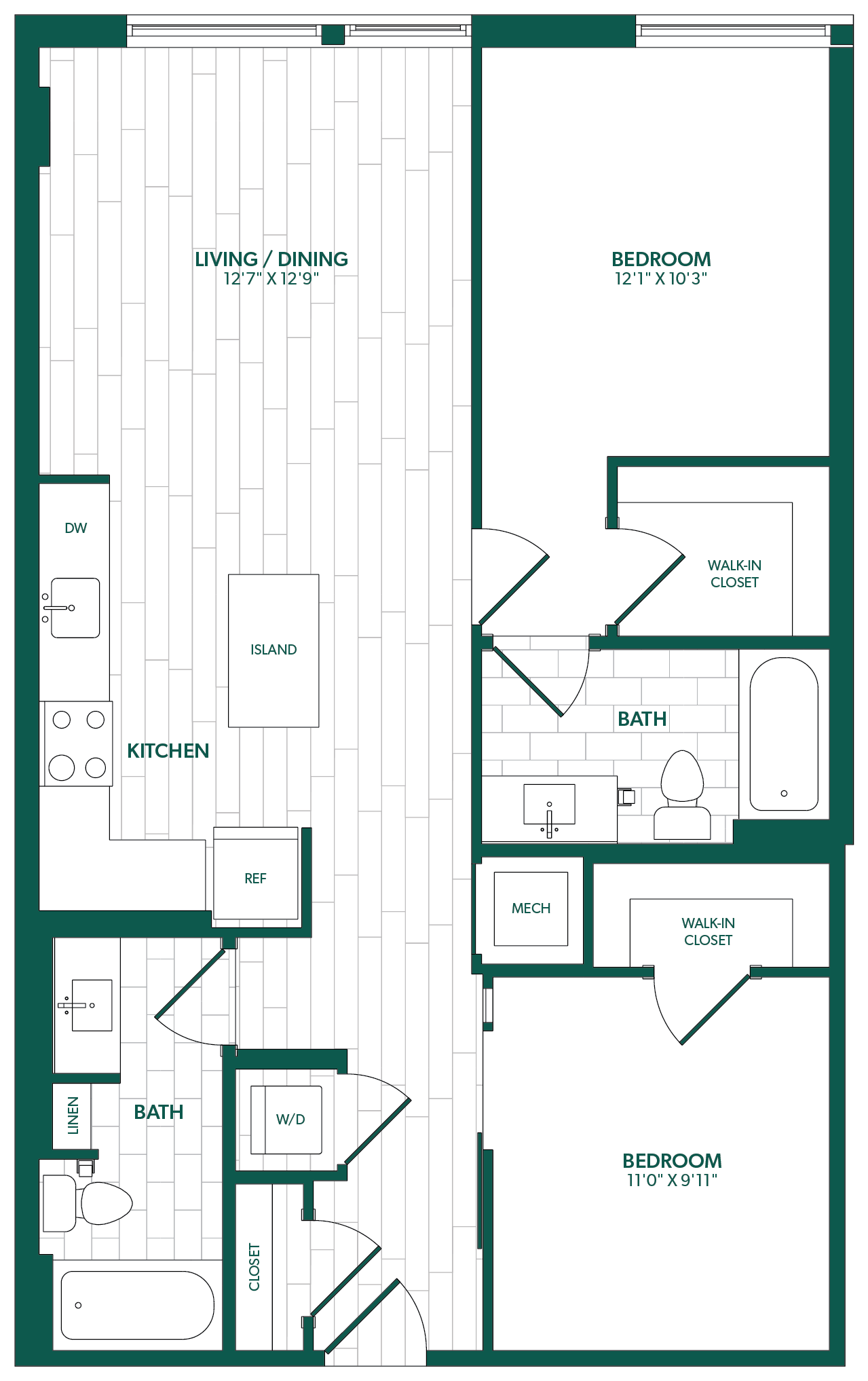Floor Plan Image of Apartment Apt 1206
